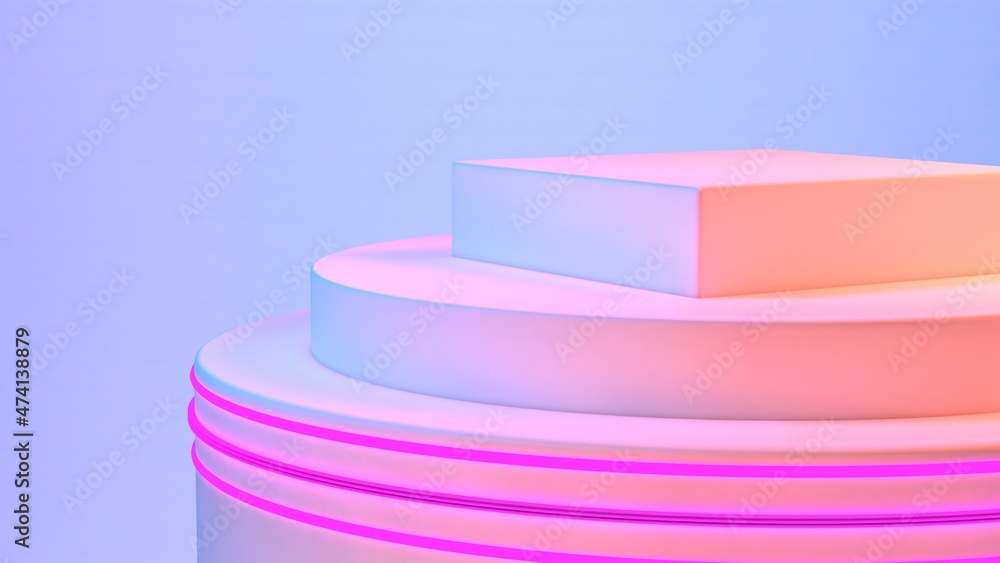 3d render mock up. White podium for anything 3d render mock up. White podium for anything