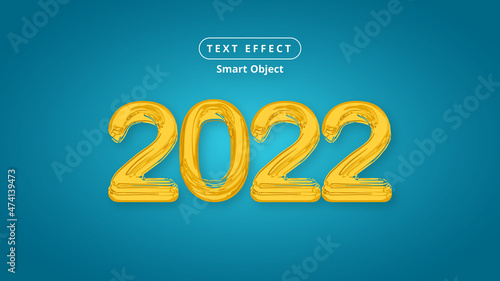 New year 2022 text effect vector