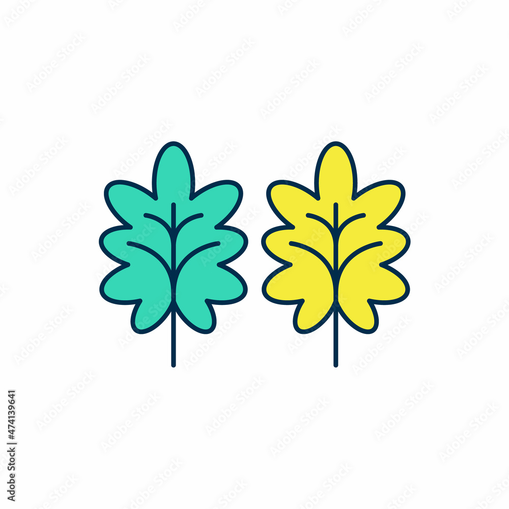 Fototapeta premium Filled outline Leaf icon isolated on white background. Leaves sign. Fresh natural product symbol. Vector