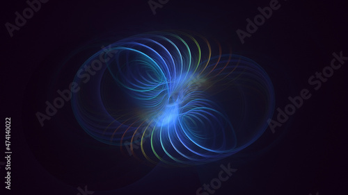 3D rendering abstract multicolor fractal light background