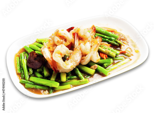 Stir    Fried    Shrimp    with Asparagus  Shiitake mushroom   Chinese style