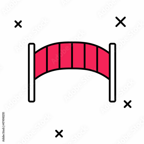 Filled outline Playground kids bridge icon isolated on white background. Vector