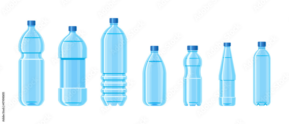 Plastic water bottle set containers of different capacities Plastic water bottle set containers of different capacities