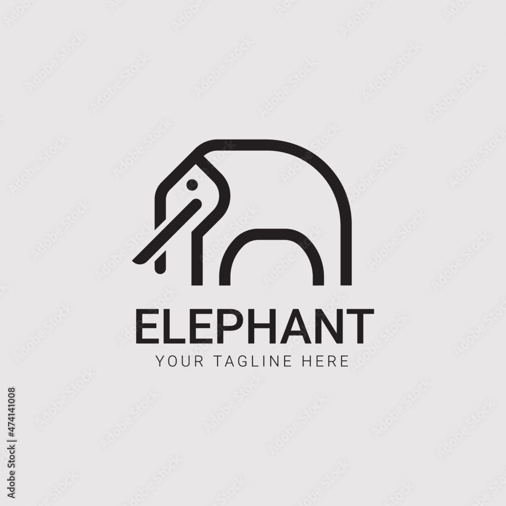 Elephant logo template simple icon in vector Elephant logo template simple icon in vector