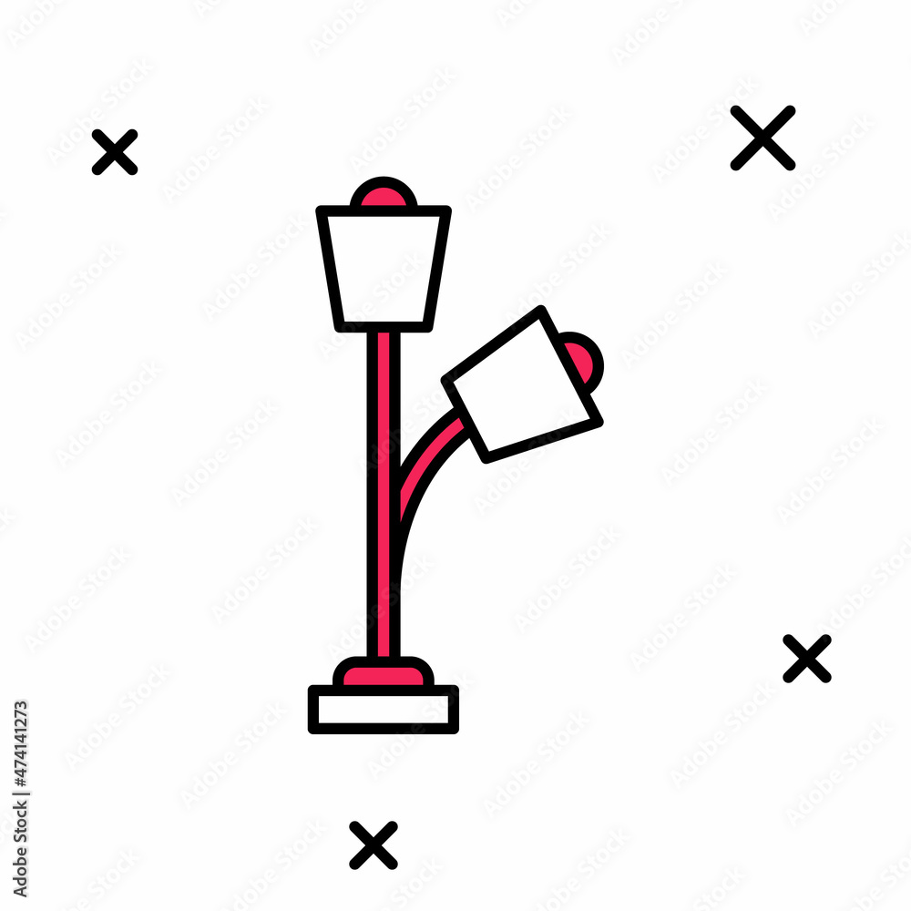 Filled outline Floor lamp icon isolated on white background. Vector Filled outline Floor lamp icon isolated on white background. Vector