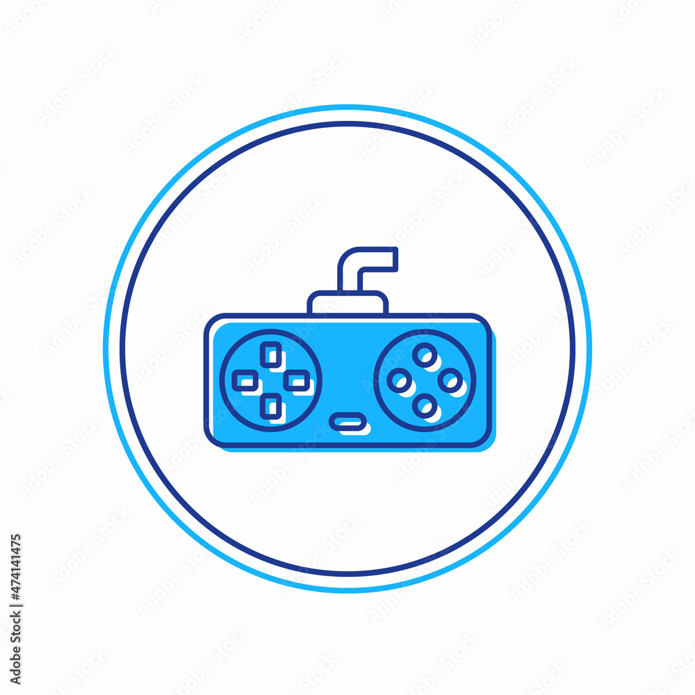 Filled outline Game controller or joystick for game console icon isolated on white background. Vector Filled outline Game controller or joystick for game console icon isolated on white background. Vector
