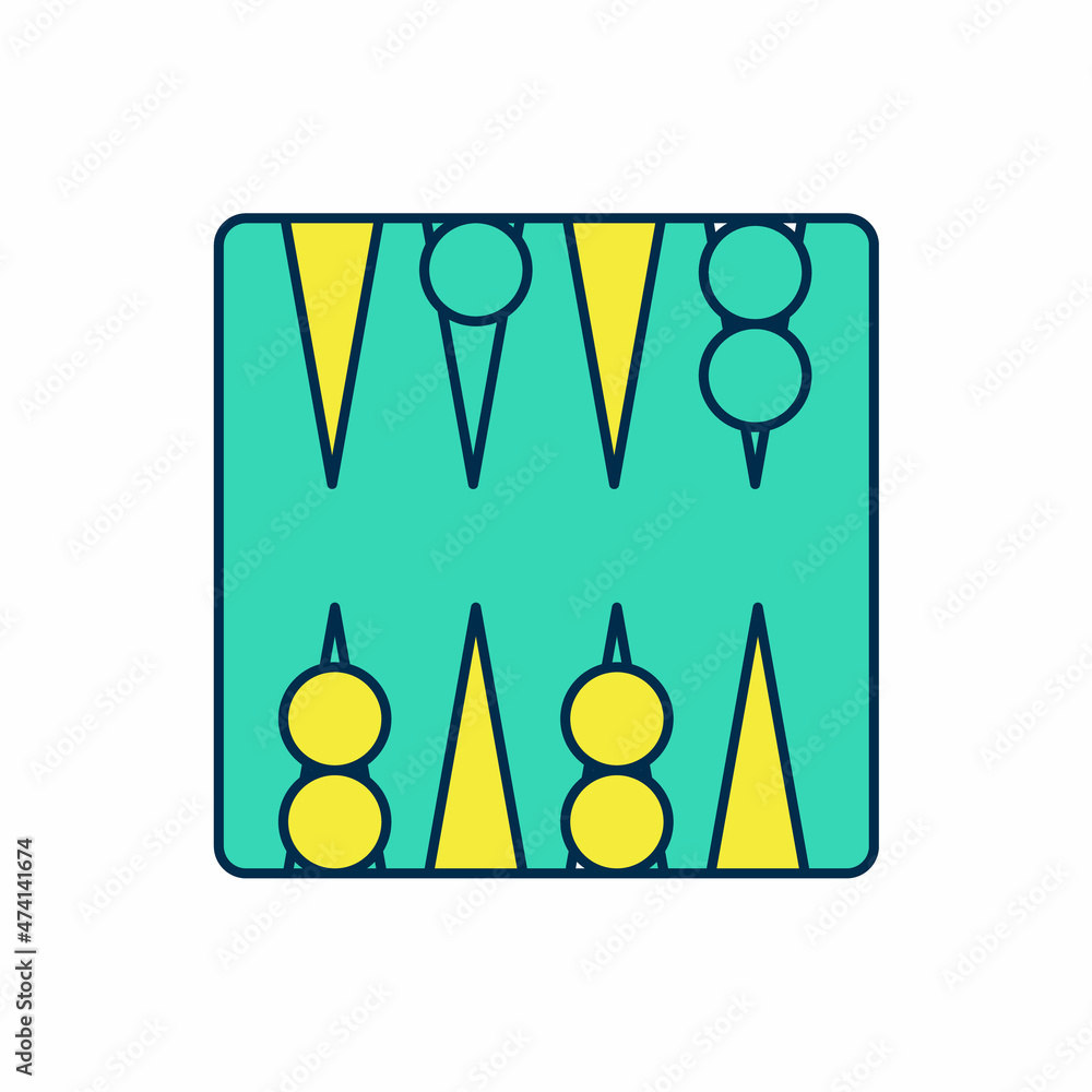Filled outline Backgammon board icon isolated on white background. Vector Filled outline Backgammon board icon isolated on white background. Vector