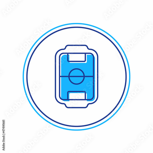 Filled outline Table football game hobby or leisure icon isolated on white background. Sport team football players. Vector