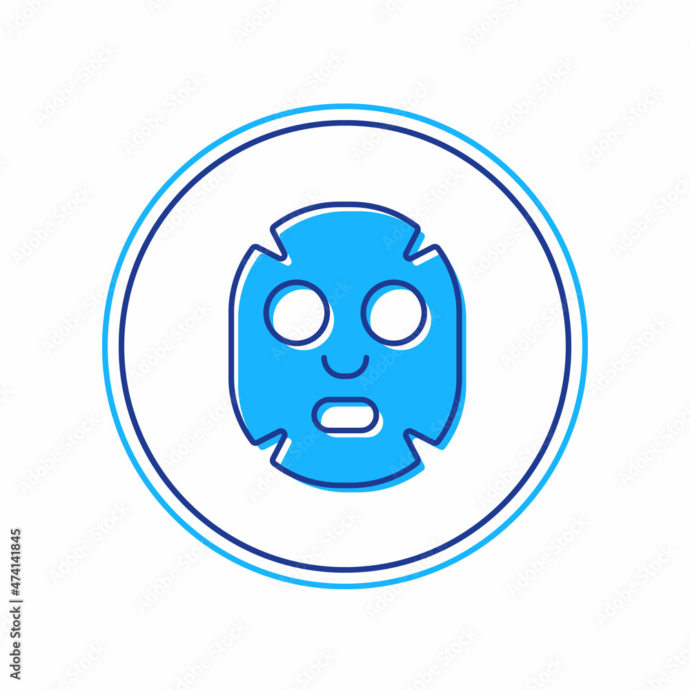 Filled outline Facial cosmetic mask icon isolated on white background. Cosmetology, medicine and health care. Vector Filled outline Facial cosmetic mask icon isolated on white background. Cosmetology, medicine and health care. Vector