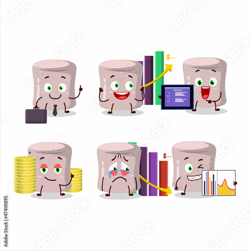 Strawberry marshmallow character designs as a trader investment mascot