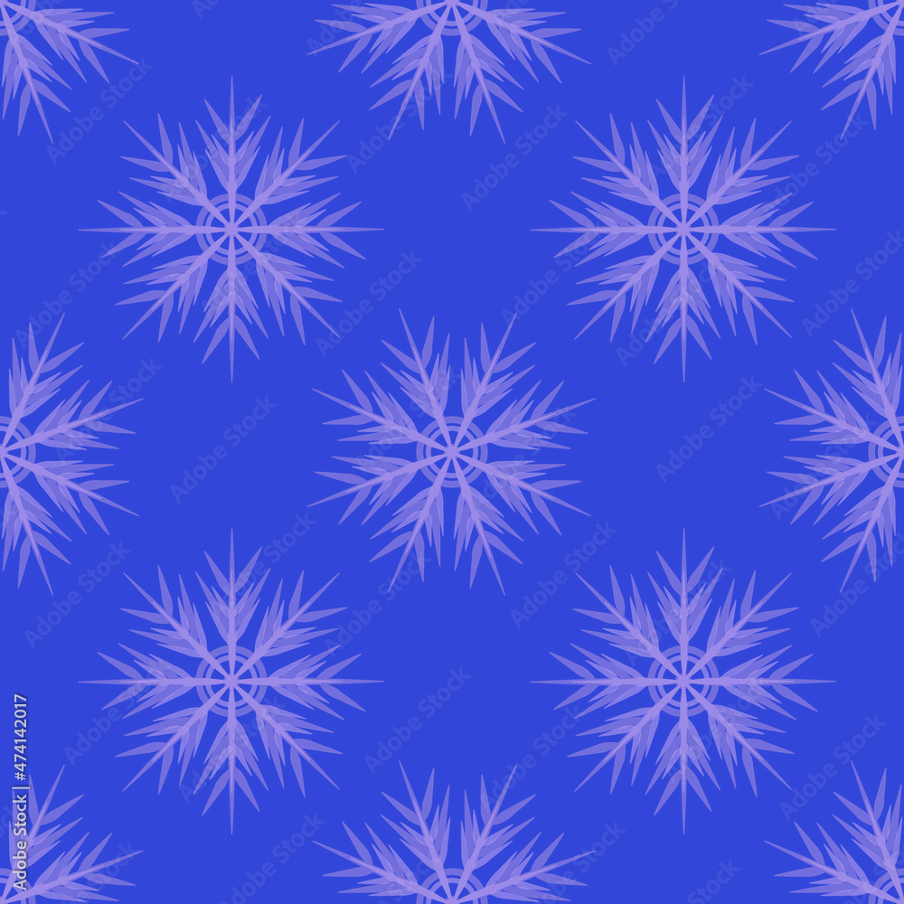 A seamless pattern on a square background is snowflakes. Design element A seamless pattern on a square background is snowflakes. Design element