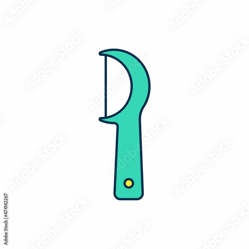 Filled outline Dental floss icon isolated on white background. Vector