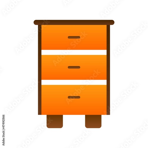  Chest Of Drawers Flat Gradient Vector Icon Design