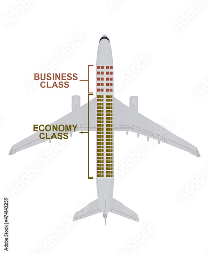 Airplane seat map. vector illustration