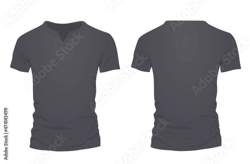 Grey v neck t shirt. vector illustration