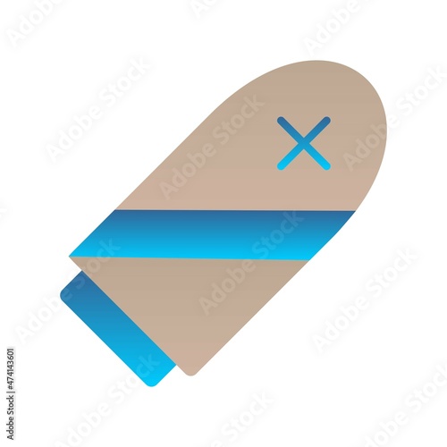 Surfboard Flat Gradient Vector Icon Design