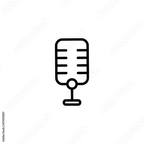 microphone flat icon vector illustration © naw