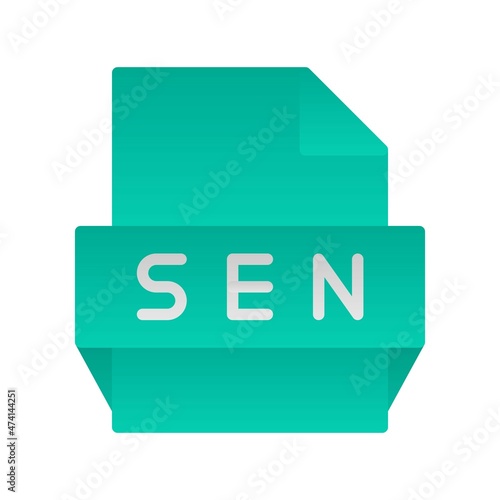 Sen Flat Gradient Vector Icon Design