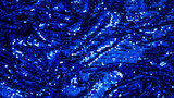 Holiday and party banner. blue sequins background - abstract festive backdrop for Glamour shiny background with sequin texture and blinking lights.