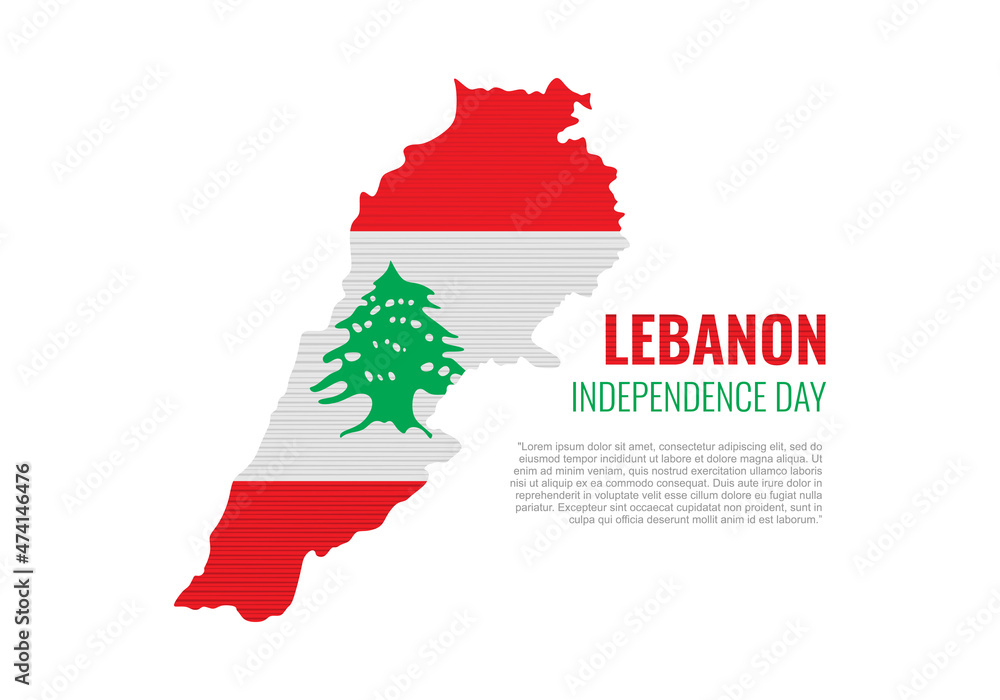 Fototapeta premium Lebanon Independence day background banner or poster for national celebration.