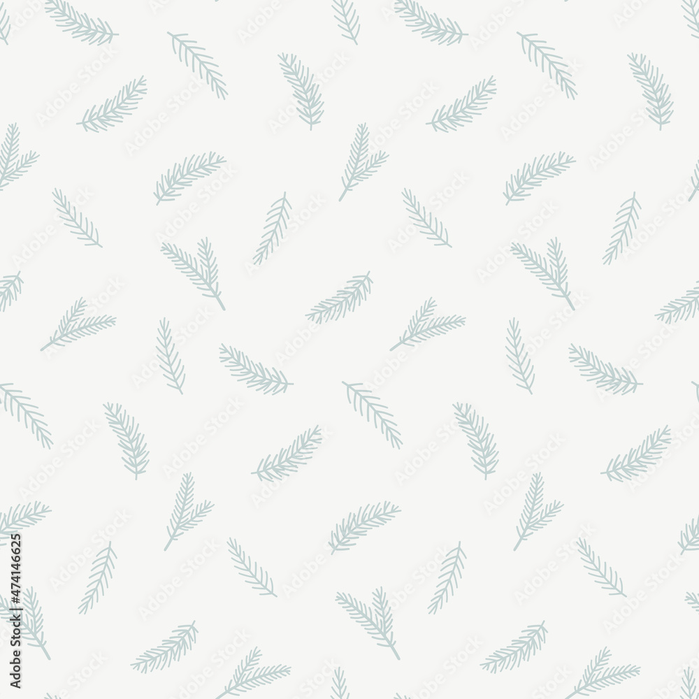 Seamless pattern with fir tree branches with berries. Christmas botanical print. Winter vector texture. Seamless pattern with fir tree branches with berries. Christmas botanical print. Winter vector texture.