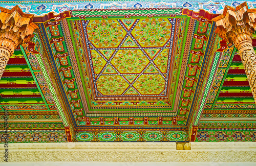 The rich ornaments of Jami Mosque in Kokand, Uzbekistan photo