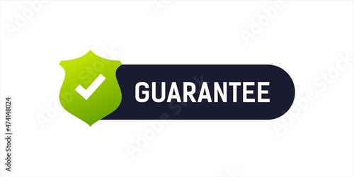 guarantee label with dark text background graphic design element