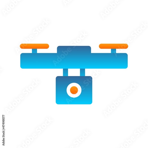 Drone Flat Gradient Vector Icon Design