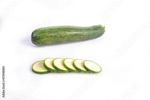 Fresh japanese cucumber isolated on white background. Concept healthy food.