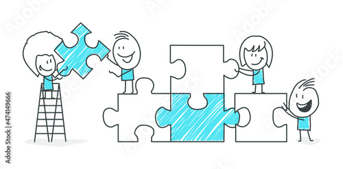 Stick men figures for business purposes or presentations. Vector.