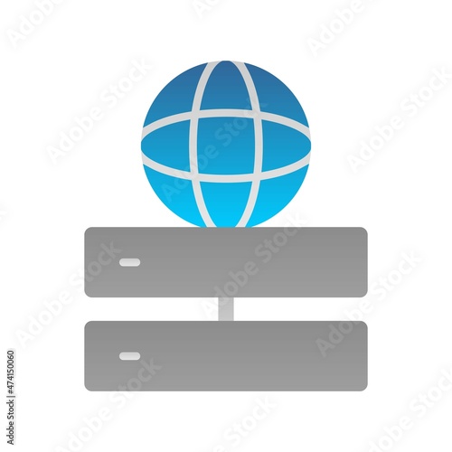  Servers Flat Gradient Vector Icon Design