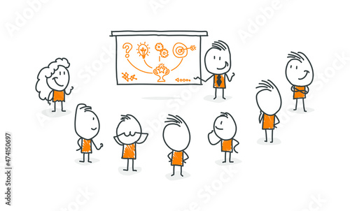 Stick men figures for business purposes or presentations. Vector.