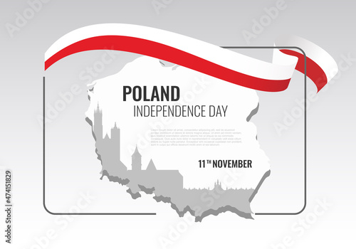 Poland Independence day background banner for national celebration.