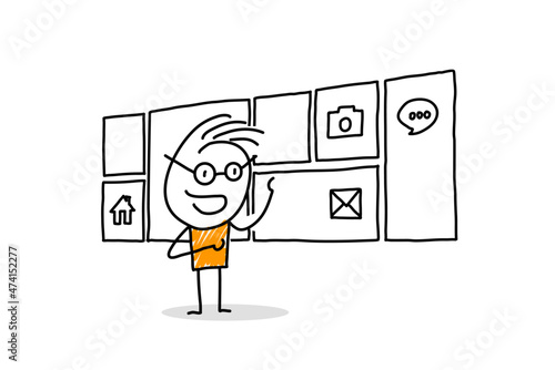 Stick men figures for business purposes or presentations. Vector.