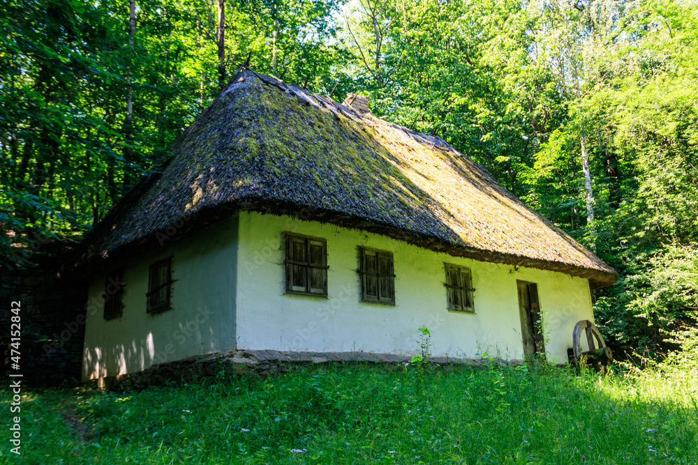 Ancient traditional ukrainian rural house in Pyrohiv (Pirogovo) village near Kiev, Ukraine Ancient traditional ukrainian rural house in Pyrohiv (Pirogovo) village near Kiev, Ukraine