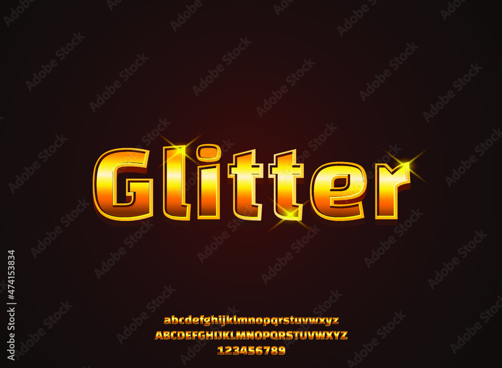 Obraz premium 3d golden glitter text effect