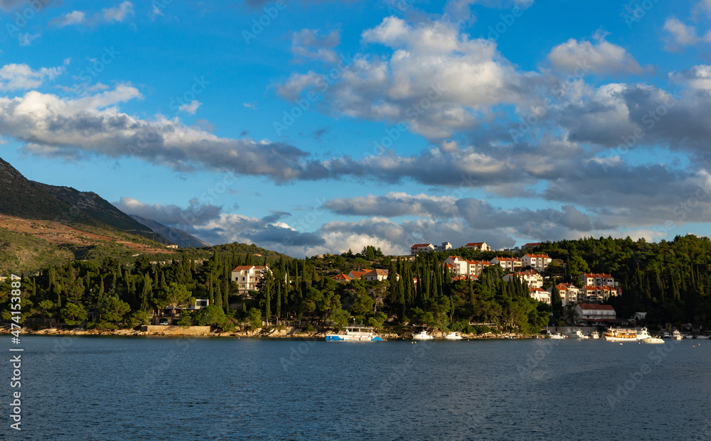 View of the mountains in Croatia from the Adriatic Sea.
