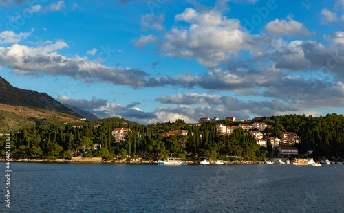 View of the mountains in Croatia from the Adriatic Sea.