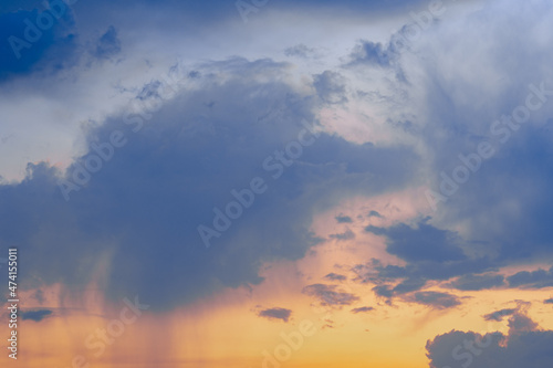 Cloudy sky before the rain on a summer day.