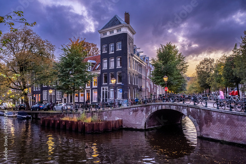 Photography First minutes of the blue hour in Amsterdam