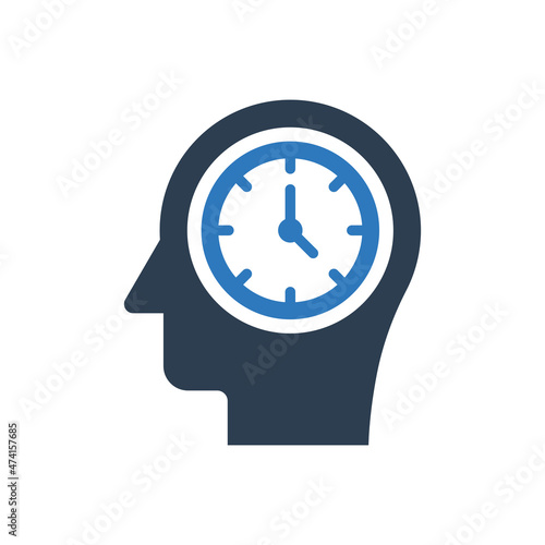 Mind clock icon - Think time icon