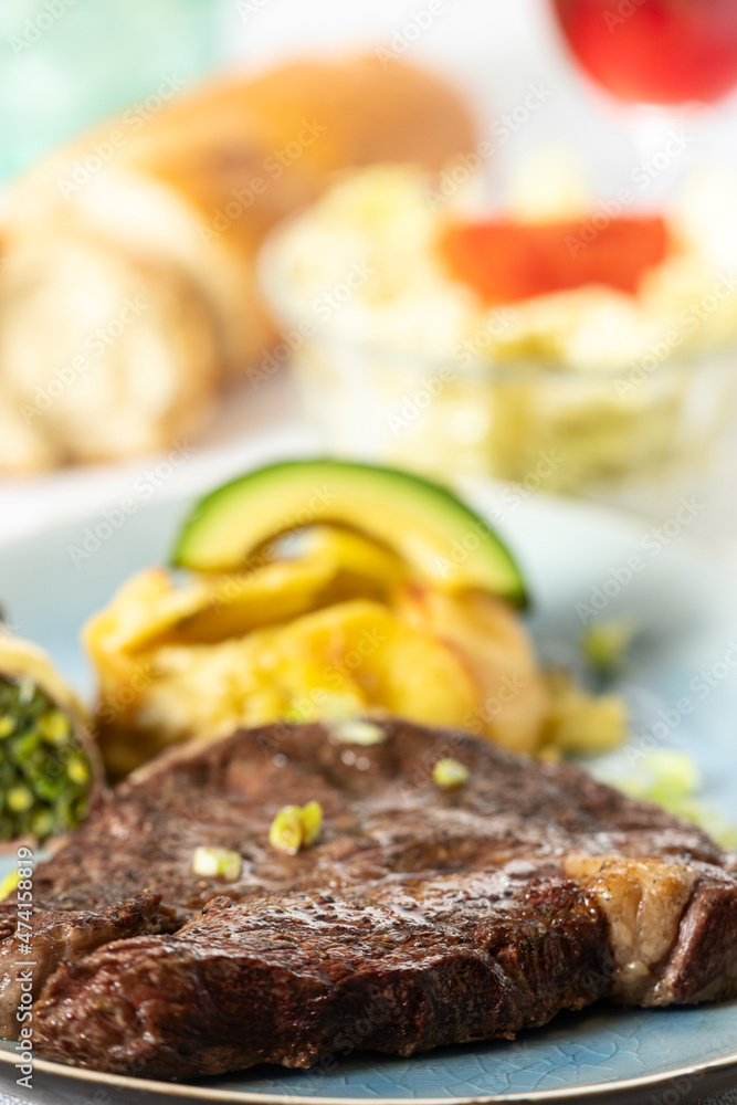 grilled steak with potato gratin grilled steak with potato gratin