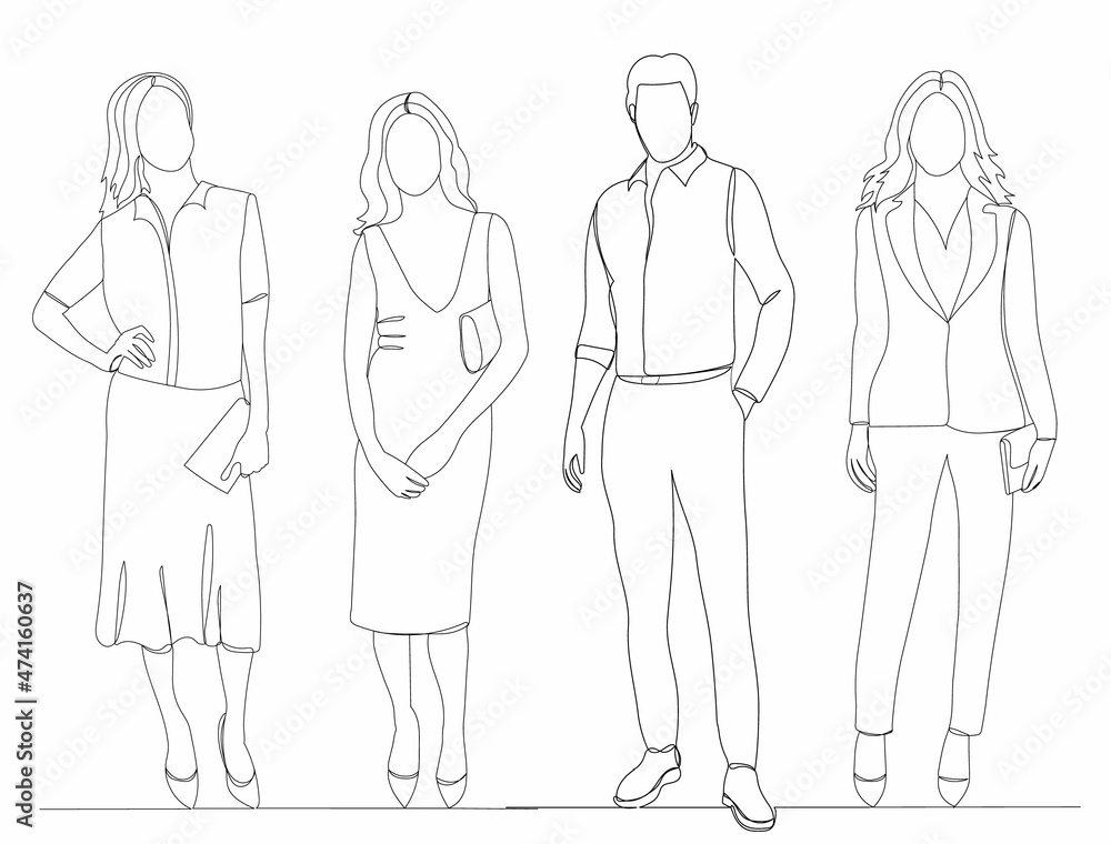 people, continuous line drawing, sketch, vector people, continuous line drawing, sketch, vector