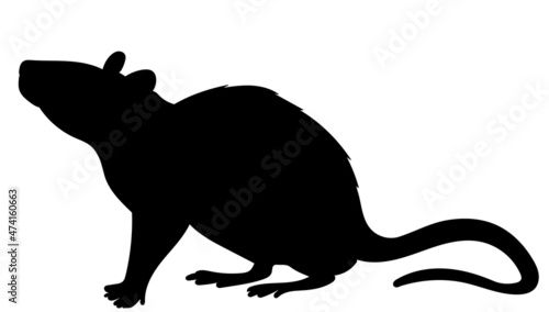 silhouette mouse, rat white background, isolated, vector