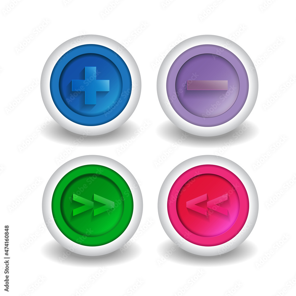 sleek and cute colorful user interface buttons set sleek and cute colorful user interface buttons set