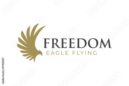 freedom wings eagle, falcon, phoenix modern elegant logo for brand identity