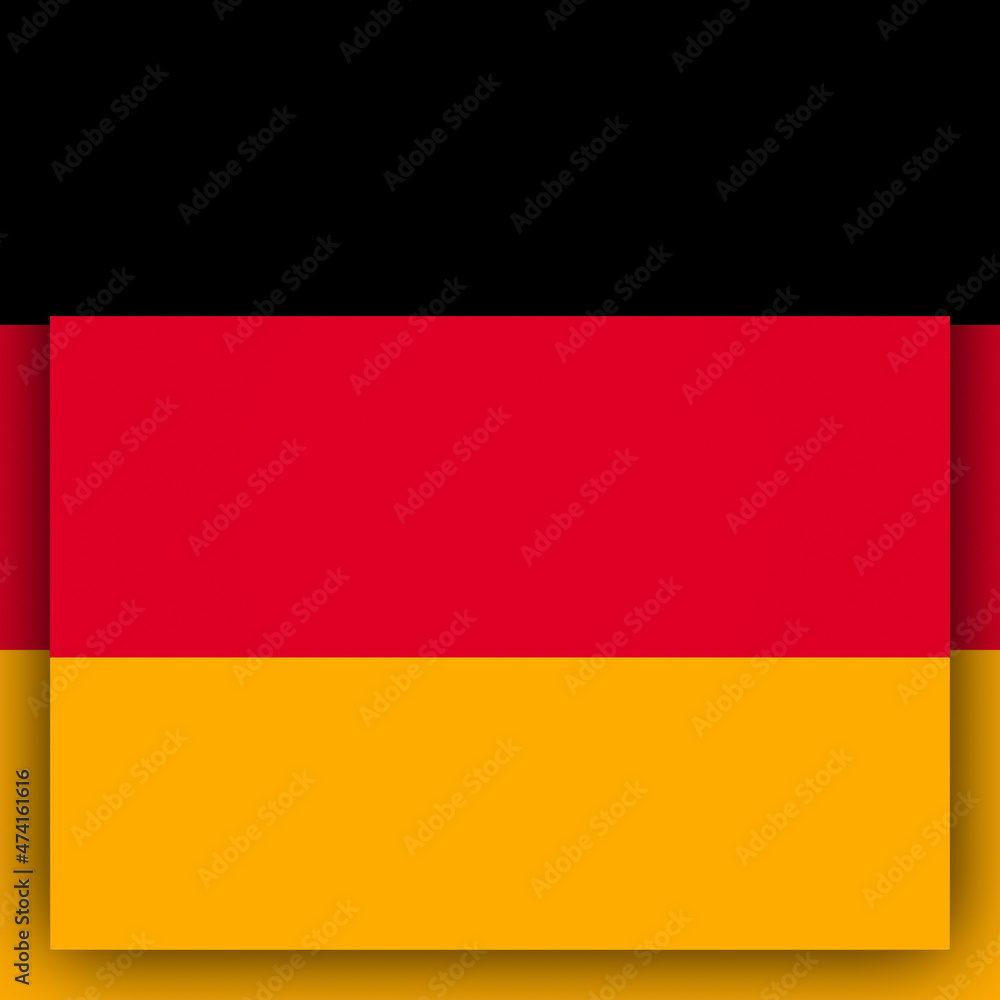 Quadratischer 3d-Button in den Deutschland-Farben schwarz, rot, gold Quadratischer 3d-Button in den Deutschland-Farben schwarz, rot, gold