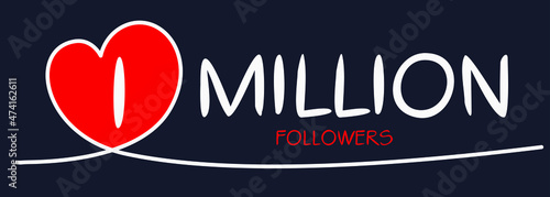 1000000 followers thank you celebration, 1 Million followers template design for social network and follower ,Vector illustration.