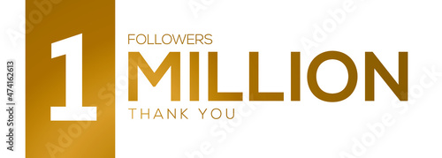 1000000 followers thank you celebration, 1 Million followers template design for social network and follower ,Vector illustration. photo