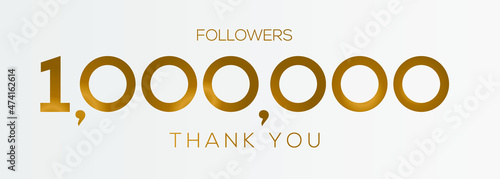1000000 followers thank you celebration, 1 Million followers template design for social network and follower ,Vector illustration.